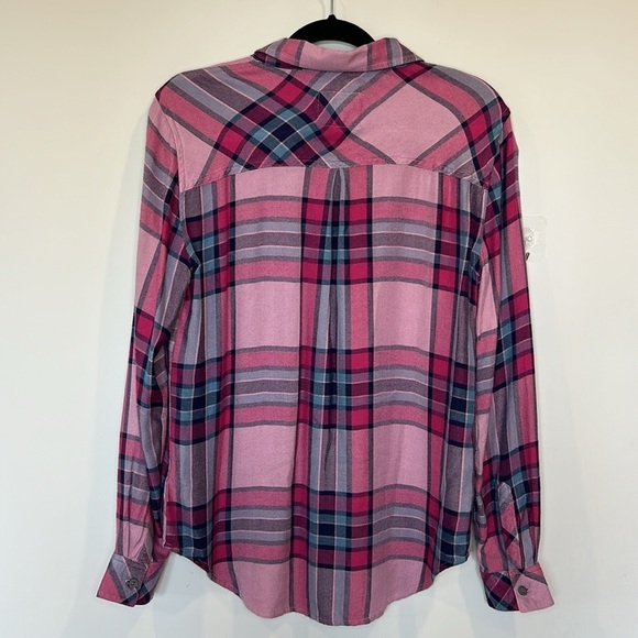 Rails Hunter Plaid Button Up in Navy & Magneta - Picture 6 of 9